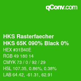 Color code: HKS Rasterfaecher - HKS 65K 090% Black 0% | qconv.com