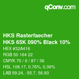 Color code: HKS Rasterfaecher - HKS 65K 090% Black 10% | qconv.com