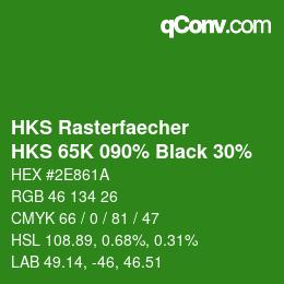 カラーコード: HKS Rasterfaecher - HKS 65K 090% Black 30% | qconv.com