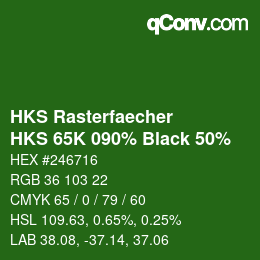 Color code: HKS Rasterfaecher - HKS 65K 090% Black 50% | qconv.com