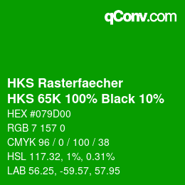 Color code: HKS Rasterfaecher - HKS 65K 100% Black 10% | qconv.com