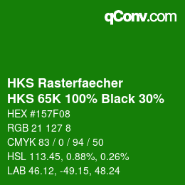 カラーコード: HKS Rasterfaecher - HKS 65K 100% Black 30% | qconv.com