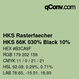 Farbcode: HKS Rasterfaecher - HKS 66K 030% Black 10% | qconv.com