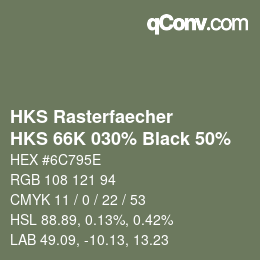 Código de color: HKS Rasterfaecher - HKS 66K 030% Black 50% | qconv.com