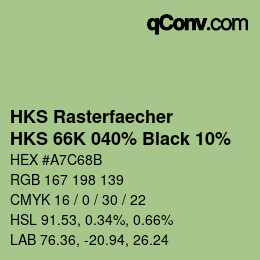 Color code: HKS Rasterfaecher - HKS 66K 040% Black 10% | qconv.com