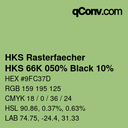 カラーコード: HKS Rasterfaecher - HKS 66K 050% Black 10% | qconv.com