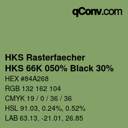 カラーコード: HKS Rasterfaecher - HKS 66K 050% Black 30% | qconv.com