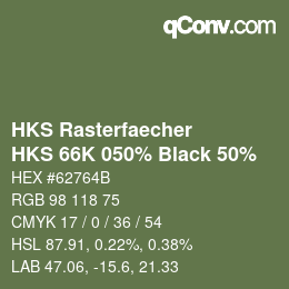 Color code: HKS Rasterfaecher - HKS 66K 050% Black 50% | qconv.com