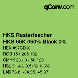 Farbcode: HKS Rasterfaecher - HKS 66K 060% Black 0% | qconv.com