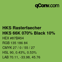 Color code: HKS Rasterfaecher - HKS 66K 070% Black 10% | qconv.com