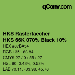 Código de color: HKS Rasterfaecher - HKS 66K 070% Black 10% | qconv.com