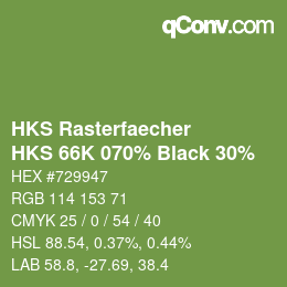 Código de color: HKS Rasterfaecher - HKS 66K 070% Black 30% | qconv.com