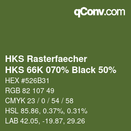 Código de color: HKS Rasterfaecher - HKS 66K 070% Black 50% | qconv.com