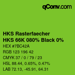 Farbcode: HKS Rasterfaecher - HKS 66K 080% Black 0% | qconv.com