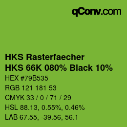 Color code: HKS Rasterfaecher - HKS 66K 080% Black 10% | qconv.com