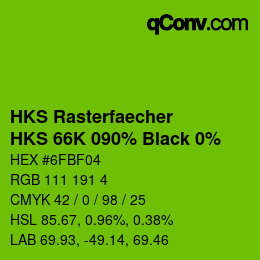 Color code: HKS Rasterfaecher - HKS 66K 090% Black 0% | qconv.com