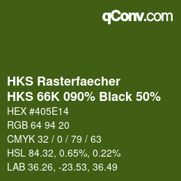 カラーコード: HKS Rasterfaecher - HKS 66K 090% Black 50% | qconv.com