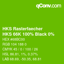 Color code: HKS Rasterfaecher - HKS 66K 100% Black 0% | qconv.com