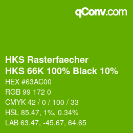 カラーコード: HKS Rasterfaecher - HKS 66K 100% Black 10% | qconv.com