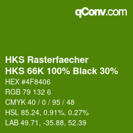 カラーコード: HKS Rasterfaecher - HKS 66K 100% Black 30% | qconv.com