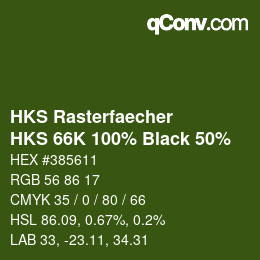 カラーコード: HKS Rasterfaecher - HKS 66K 100% Black 50% | qconv.com
