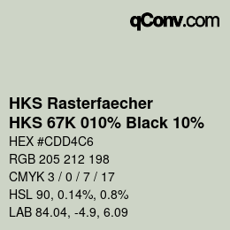 Color code: HKS Rasterfaecher - HKS 67K 010% Black 10% | qconv.com