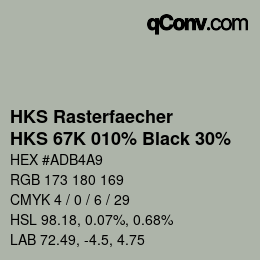 カラーコード: HKS Rasterfaecher - HKS 67K 010% Black 30% | qconv.com