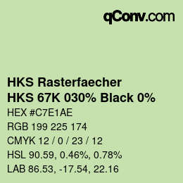 Código de color: HKS Rasterfaecher - HKS 67K 030% Black 0% | qconv.com