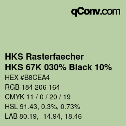 カラーコード: HKS Rasterfaecher - HKS 67K 030% Black 10% | qconv.com