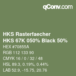 Color code: HKS Rasterfaecher - HKS 67K 050% Black 50% | qconv.com