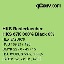 Color code: HKS Rasterfaecher - HKS 67K 060% Black 0% | qconv.com