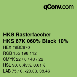 Code couleur: HKS Rasterfaecher - HKS 67K 060% Black 10% | qconv.com