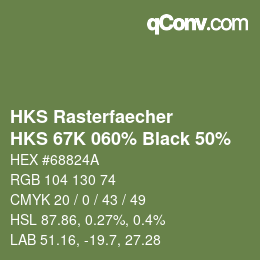 Color code: HKS Rasterfaecher - HKS 67K 060% Black 50% | qconv.com