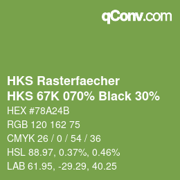 Código de color: HKS Rasterfaecher - HKS 67K 070% Black 30% | qconv.com