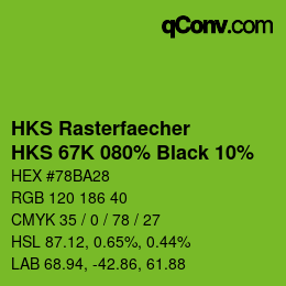 カラーコード: HKS Rasterfaecher - HKS 67K 080% Black 10% | qconv.com