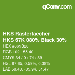 Código de color: HKS Rasterfaecher - HKS 67K 080% Black 30% | qconv.com