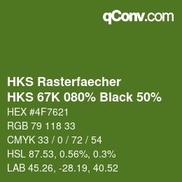 Código de color: HKS Rasterfaecher - HKS 67K 080% Black 50% | qconv.com