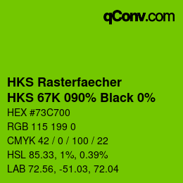 Code couleur: HKS Rasterfaecher - HKS 67K 090% Black 0% | qconv.com