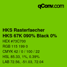 Código de color: HKS Rasterfaecher - HKS 67K 090% Black 0% | qconv.com