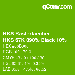 Color code: HKS Rasterfaecher - HKS 67K 090% Black 10% | qconv.com