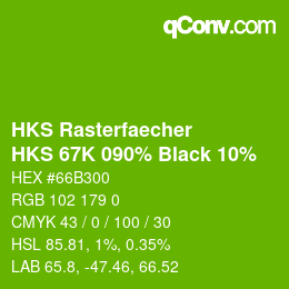 カラーコード: HKS Rasterfaecher - HKS 67K 090% Black 10% | qconv.com