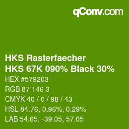 カラーコード: HKS Rasterfaecher - HKS 67K 090% Black 30% | qconv.com