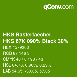 Color code: HKS Rasterfaecher - HKS 67K 090% Black 30% | qconv.com