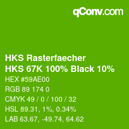 Farbcode: HKS Rasterfaecher - HKS 67K 100% Black 10% | qconv.com