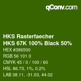 カラーコード: HKS Rasterfaecher - HKS 67K 100% Black 50% | qconv.com