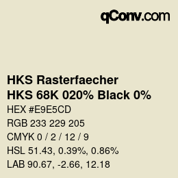 Farbcode: HKS Rasterfaecher - HKS 68K 020% Black 0% | qconv.com