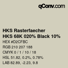 Color code: HKS Rasterfaecher - HKS 68K 020% Black 10% | qconv.com