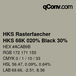 Color code: HKS Rasterfaecher - HKS 68K 020% Black 30% | qconv.com