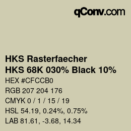 Code couleur: HKS Rasterfaecher - HKS 68K 030% Black 10% | qconv.com
