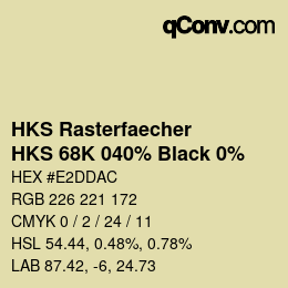 Farbcode: HKS Rasterfaecher - HKS 68K 040% Black 0% | qconv.com